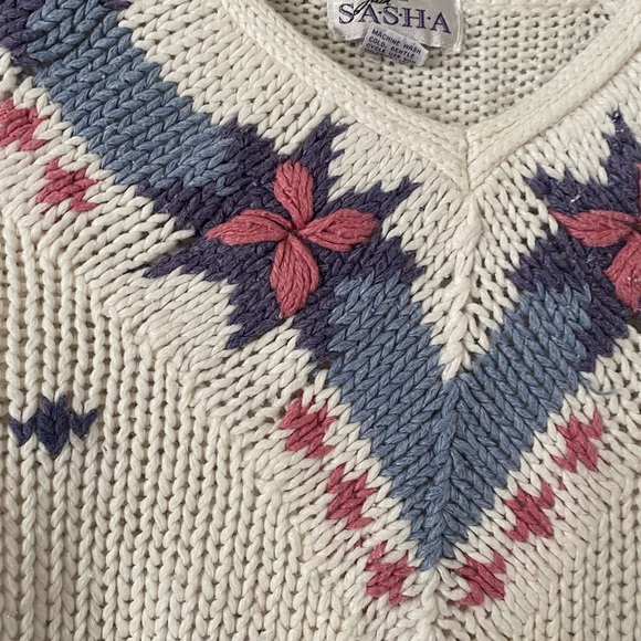 Just Sasha vintage knit sweater large 55% ramie 45% acrylic - Picture 2 of 4